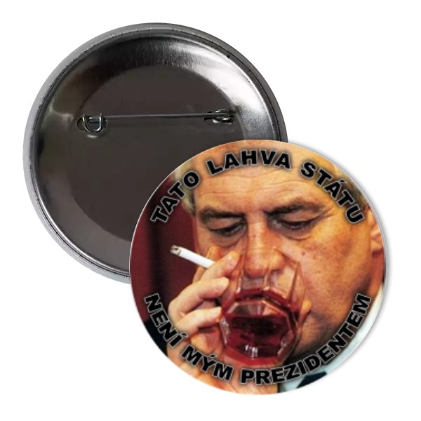 Odznáček  s potiskem lahva státu