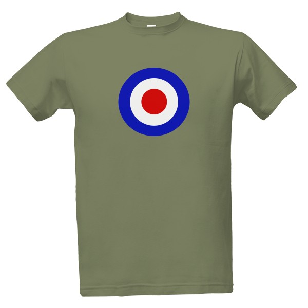 Tričko s potiskem RAF - khaki